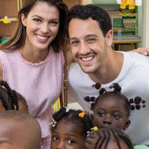 Exclusif - Iris Mittenaere et son compagnon Diego El Glaoui - Visite du groupe scolaire d'excellence Children of Africa d'Abobo à Abidjan. Le 11 mars 2022. © Olivier Borde / Bestimage