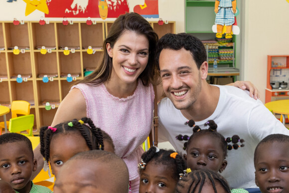 Exclusif - Iris Mittenaere et son compagnon Diego El Glaoui - Visite du groupe scolaire d'excellence Children of Africa d'Abobo à Abidjan. Le 11 mars 2022. © Olivier Borde / Bestimage