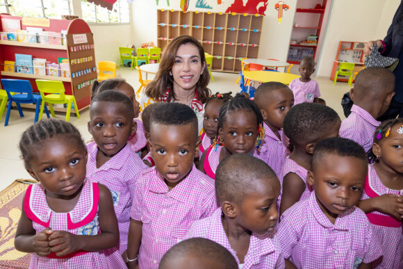Exclusif - Aure Atika - Visite du groupe scolaire d'excellence Children of Africa d'Abobo à Abidjan. Le 11 mars 2022. © Olivier Borde / Bestimage
