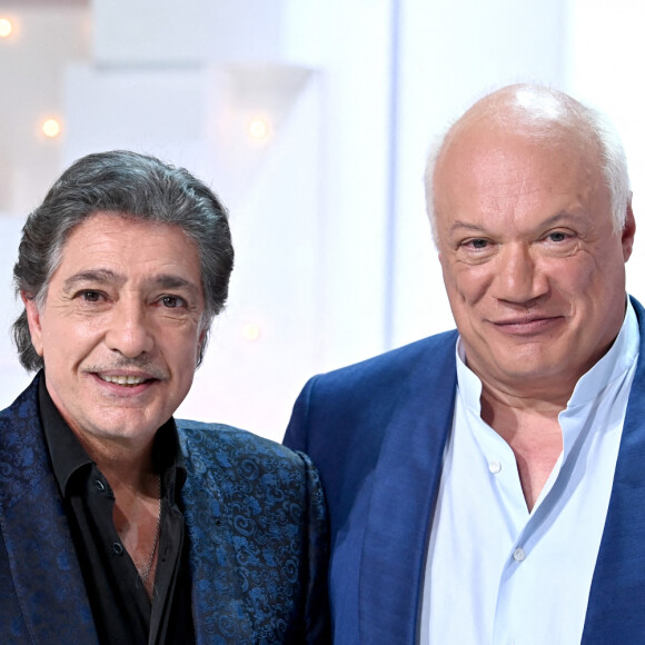 Exclusif - Frédéric Francois et Eric-Emmanuel Schmitt - Enregistrement de l'émission Vivement dimanche au studio Gabriel, presentée par Michel Drucker et diffusée le 20 mars 2022 sur France 2. © Guillaume Gaffiot / Bestimage