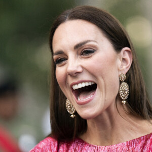 Le prince William et sa femme Kate Middleton lors d'une réception spéciale dans les ruines mayas de Cahal Pech à San Ignacio, au Belize, organisée par Froyla Tzalam, le 21 mars 2022. 