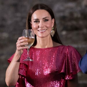 Le prince William et sa femme Kate Middleton lors d'une réception spéciale dans les ruines mayas de Cahal Pech à San Ignacio, au Belize, organisée par Froyla Tzalam