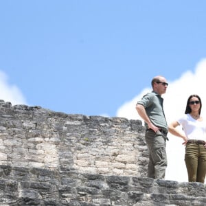 Le prince William et sa femme Kate Middleton visitent Caracol, un ancien site archéologique maya au plus profond de la jungle dans la forêt de Chiquibul au Belize, le 21 mars 2022. 