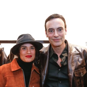 Nikita Lespinasse et Anthony Delon - Lancement de la marque de vêtements de cuir "Anthony Delon 1985" chez Montaigne Market à Paris. Le 7 mars 2017. © Philippe Doignon / Bestimage