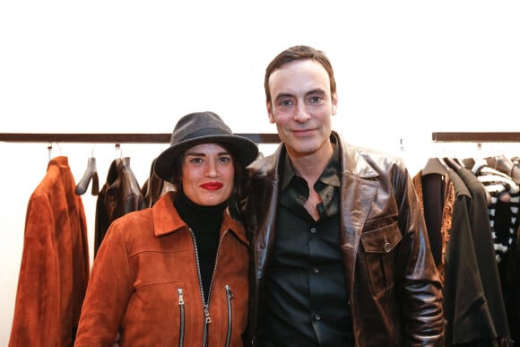 Nikita Lespinasse et Anthony Delon - Lancement de la marque de vêtements de cuir "Anthony Delon 1985" chez Montaigne Market à Paris. Le 7 mars 2017. © Philippe Doignon / Bestimage