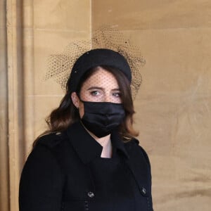 La princesse Eugenie d'York - Funérailles du prince Philip, duc d'Edimbourg à la chapelle Saint-Georges du château de Windsor, le 17 avril 2021.