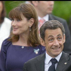 Nicolas Sarkozy et Carla Bruni lors d'une visite au musée du Prado en Espagne à Madrid