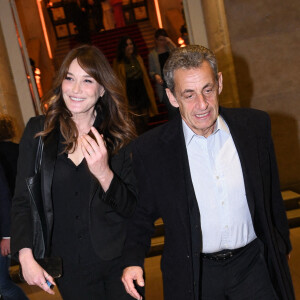 Exclusif - Nicolas Sarkozy et sa femme Carla Bruni-Sarkozy - Dîner des "Femmes Culottées" Etam au Musée de la Monnaie à Paris le 22 mars 2022. © Rachid Bellak/Bestimage 