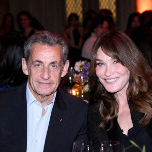 Exclusif - Nicolas Sarkozy et sa femme Carla Bruni-Sarkozy - Dîner des "Femmes Culottées" Etam au Musée de la Monnaie à Paris. © Rachid Bellak/Bestimage 