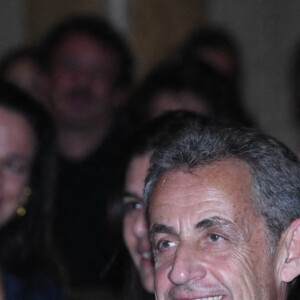 Exclusif - Nicolas Sarkozy - Dîner des "Femmes Culottées" Etam au Musée de la Monnaie à Paris le 22 mars 2022. © Rachid Bellak/Bestimage