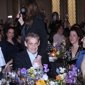 Exclusif - Nicolas Sarkozy et sa femme Carla Bruni-Sarkozy - Dîner des "Femmes Culottées" Etam au Musée de la Monnaie à Paris le 22 mars 2022. © Rachid Bellak/Bestimage