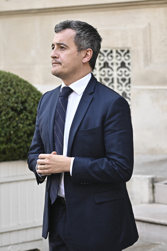 Gérald Darmanin, ministre de l'Intérieur lors de la cellule de crise sur l'accueil des réfugiés ukrainiens en France au ministère de l'intérieur hôtel de Beauvau, à Paris