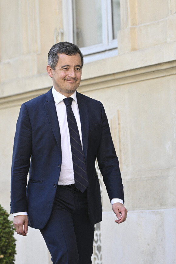 Gérald Darmanin, ministre de l'Intérieur lors de la cellule de crise sur l'accueil des réfugiés ukrainiens en France au ministère de l'intérieur hôtel de Beauvau, à Paris, France, le 22 mars 2022.