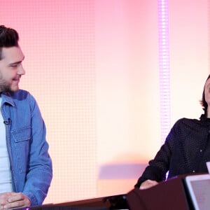 Jeff Panacloc et Alessandra Sublet - Répétitions de l'émission "Duos Mystères" à la Seine Musicale à Paris, diffusée le 20 août sur TF1. © Gaffiot-Moreau / Bestimage