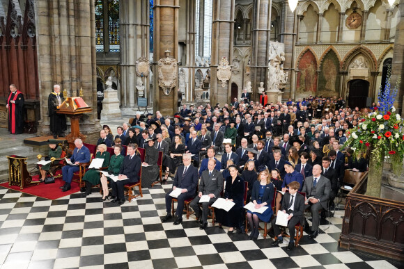Service d'action de grâce en hommage au prince Philip, duc d'Edimbourg, à l'abbaye de Westminster à Londres, le 29 mars 2022. Le prince Philip, duc d'Edimbourg, est décédé Le 9 avril 2021.