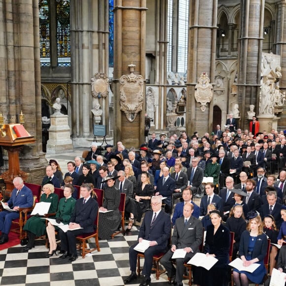 Service d'action de grâce en hommage au prince Philip, duc d'Edimbourg, à l'abbaye de Westminster à Londres, le 29 mars 2022. Le prince Philip, duc d'Edimbourg, est décédé Le 9 avril 2021.