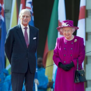 Le prince Philip, duc d'Edimbourg - La reine Elisabeth II au lancement des jeux du Commonwealth à Londres le 13 mars 2017.