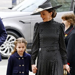 Le prince William, duc de Cambridge, et Catherine (Kate) Middleton, duchesse de Cambridge, Le prince George de Cambridge et la princesse Charlotte de Cambridge - Service d'action de grâce en hommage au prince Philip, duc d'Edimbourg, à l'abbaye de Westminster à Londres.