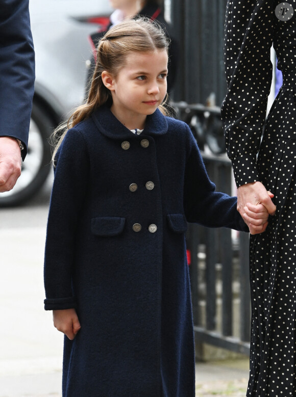 La princesse Charlotte de Cambridge - Service d'action de grâce en hommage au prince Philip, duc d'Edimbourg, à l'abbaye de Westminster à Londres, le 29 mars 2022. Le prince Philip, duc d'Edimbourg, est décédé le 9 avril 2021.