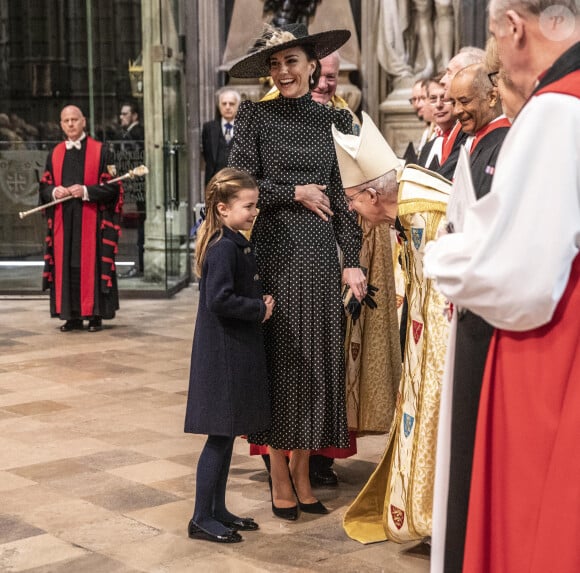 Catherine (Kate) Middleton, duchesse de Cambridge, La princesse Charlotte de Cambridge - Service d'action de grâce en hommage au prince Philip, duc d'Edimbourg, à l'abbaye de Westminster à Londres.