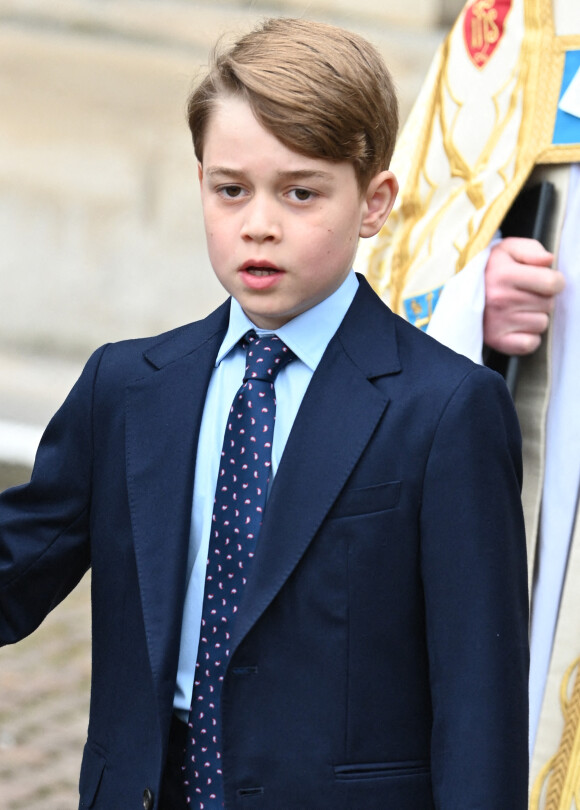 Le prince George de Cambridge - Service d'action de grâce en hommage au prince Philip, duc d'Edimbourg, à l'abbaye de Westminster à Londres, le 29 mars 2022. Le prince Philip, duc d'Edimbourg, est décédé le 9 avril 2021.