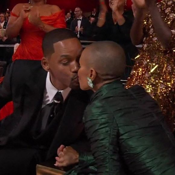 Will Smith et sa femme Jada Pinkett Smith lors de la 94e édition de la cérémonie des Oscars à Los Angeles. Le 27 mars 2022.