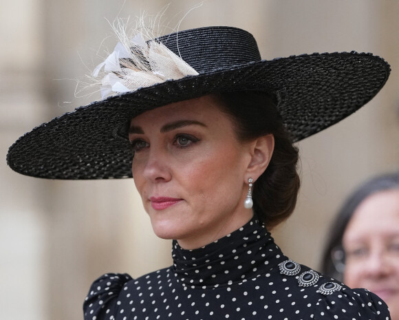 Kate Middleton - Service d'action de grâce en hommage au prince Philip, duc d'Edimbourg, à l'abbaye de Westminster à Londres. Le 29 mars 2022. © Julien Burton/Bestimage