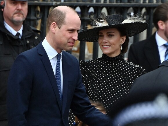 Kate Middleton, le prince William - Sorties du Service d'action de grâce en hommage au prince Philip, duc d'Edimbourg, à l'abbaye de Westminster à Londres.