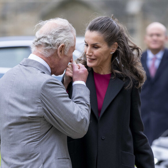 Le prince Charles et la reine Letizia d'Espagne - Inauguration de la galerie "The Spanish Art Gallery" à Bishop Auckland, Royaume Uni.