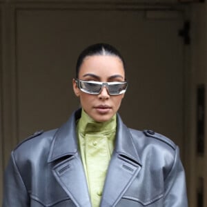 Kim Kardashian à la sortie de son hôtel lors de la Fashion Week à Milan (MLFW), le 24 février 2022. 