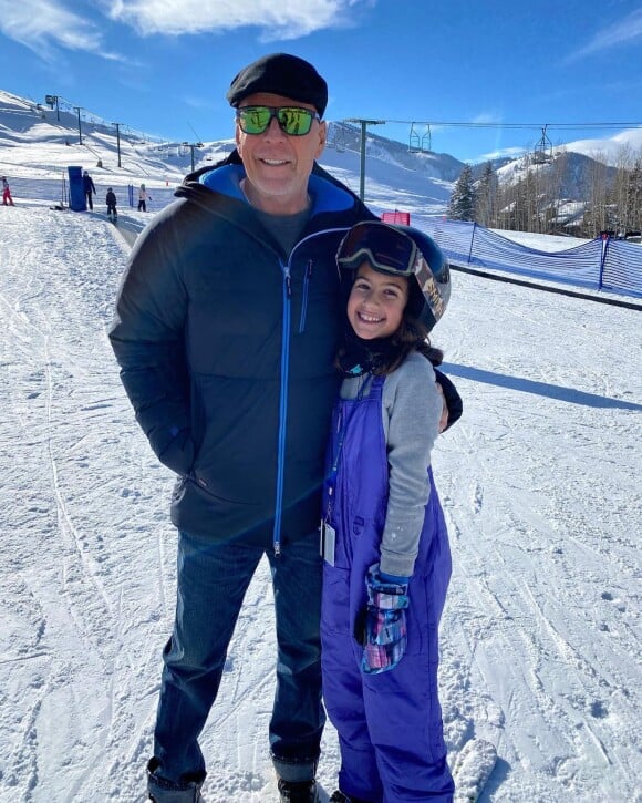 Bruce Willis et sa fille Maybel au ski, l'hiver dernier @ Instagram / Emma Willis