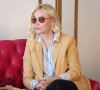Emmanuelle Béart en interview à l'Hôtel St Georges Lycabette à Athènes. Le 2 avril 2022.