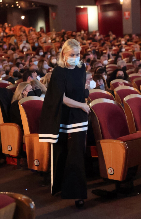 Emmanuelle Béart est la présidente du jury de la 22e édition du Festival du Film Francophone de Grèce à Athènes, le 29 mars 2022.