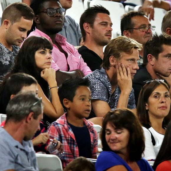 Exclusif - Candice Pascal, danseuse de l'émission "Danse avec les Stars" et son compagnon Clément Chantôme footballeur aux Girondins de Bordeaux ,ex PSG, assistent en tribune au match de ligue Europa (coupe d'Europe) Girondins de Bordeaux contre Kairat Almaty le 20 août 2015.