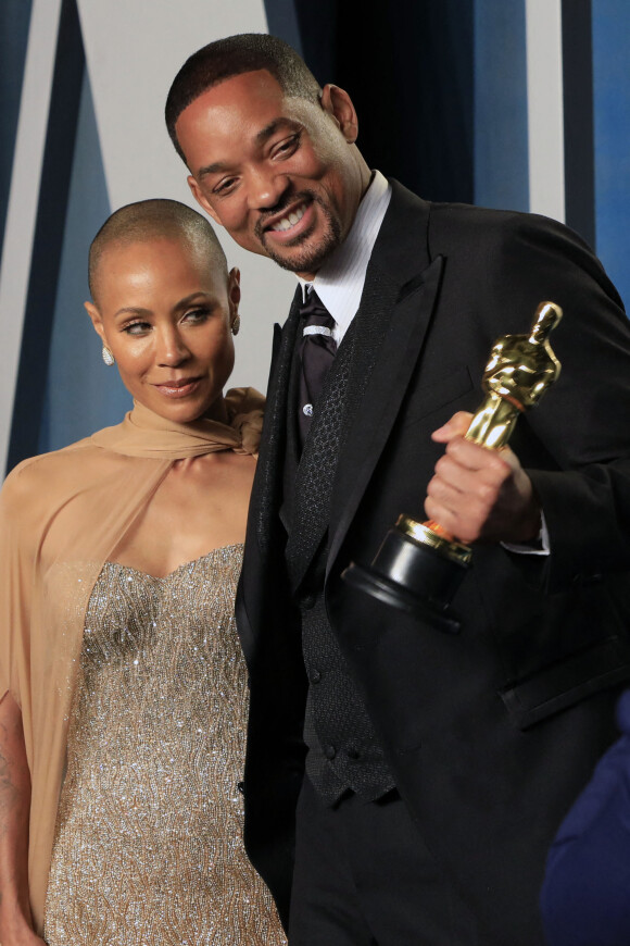 Jada Pinkett-Smith, Willow Smith, Will Smith, Jaden Smith et Trey Smith au photocall de la soirée "Vanity Fair" lors de la 94ème édition de la cérémonie des Oscars à Los Angeles. © Future-Image via Zuma Press/Bestimage