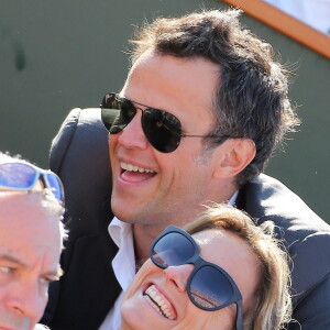Anne-Sophie Lapix et son mari Arthur Sadoun à Roland Garros en 2012