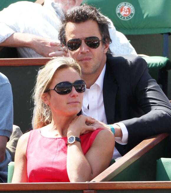 Anne-Sophie Lapix et son mari Arthur Sadoun à Roland Garros en 2011