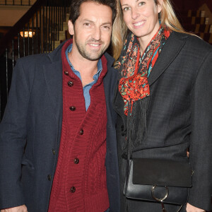 Frédéric Diefenthal et sa compagne Stéphanie - Générale du woman show "Vive Demain !" de Michèle Bernier au théâtre des Variétés à Paris, le 28 janvier 2019. © Coadic Guirec/Bestimage