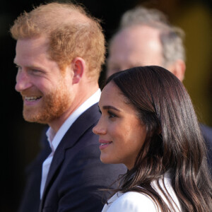 Le prince Harry et Meghan Markle assistent à une réception organisée par la ville de La Haye et le ministère néerlandais de la Défense, au Nations Home, la veille de l'ouverture des Invictus Games 2020 à Zuiderpark, La Haye, le 15 avril 2022. 