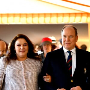 Mélanie de Massy et le prince Albert II de Monaco durant la finale du Monte-Carlo Rolex Masters 2022 à Roquebrune Cap Martin, le 17 avril 2022. Le grec Stefanos Tsisipas a remporté pour la seconde fois le tournoi en battant l'espagnol Alejandro Davidovich Fokina en 2 sets (6-3, 7-6). © Bruno Bebert / Bestimage 