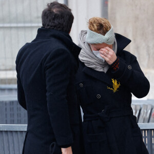 Vicky Krieps - Arrivées aux obsèques (bénédiction) de Gaspard Ulliel en l'église Saint-Eustache à Paris. Le 27 janvier 2022 © Jacovides-Moreau / Bestimage 