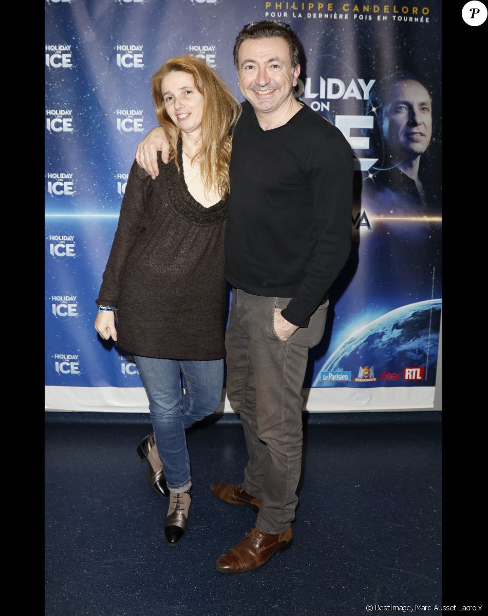 Exclusif - Gerald Dahan et sa femme Claire - People au photocall du nouveau spectacle Holiday on Ice "Supernova" au Dôme de Paris - Palais des Sports le 27 février 2020. © Marc-Ausset Lacroix/Bestimage