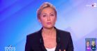Anne-Sophie Lapix s'excusant auprès des téléspectateurs après une bourde sur le parti auquel appartient son invité Manuel Valls - Soirée électorale du second tour des présidentielles avec la victoire d'Emmanuel Macron face à Marine Le Pen.