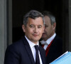 Gérald Darmanin, ministre de l'Intérieur à la sortie du conseil des ministres, au palais de l'Elysée, Paris, le 20 avril 2022.