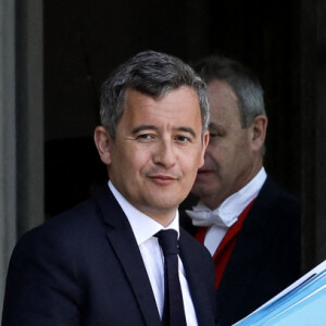 Gérald Darmanin, ministre de l'Intérieur à la sortie du conseil des ministres, au palais de l'Elysée, Paris, le 20 avril 2022.