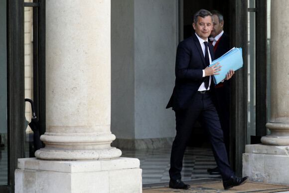 Gérald Darmanin, ministre de l'Intérieur à la sortie du conseil des ministres, au palais de l'Elysée, Paris, le 20 avril 2022.
