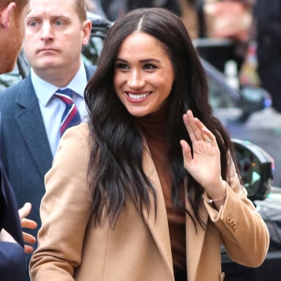 Meghan Markle et le prince Harry en visite à la Canada House à Londres le 7 janvier 2020.