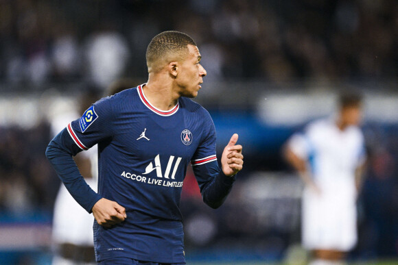 Kylian Mbappe (PSG) - Match de Ligue 1 Uber Eats "PSG - OM (2-1)" au Parc Des Princes. Paris, le 17 avril 2022.
