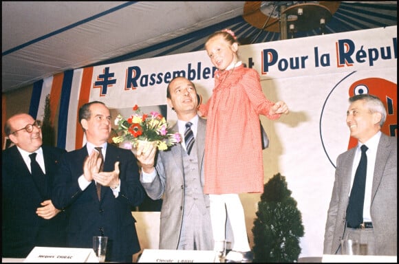Claude Labbé, Jacques Chirac, Bernard Pons en meeting avec le RPR, pour la campagne présidentielle de 1981.