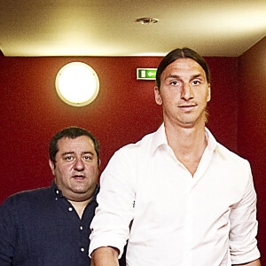 Archives - Zlatan Ibrahimovic et son agent Mino Raiola le 18 juillet 2012 lorsqu'il va signer au PSG.